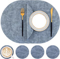 Homaxy Round Faux Leather Placemats and Coasters, Wipeable Place Mats, by Homaxy