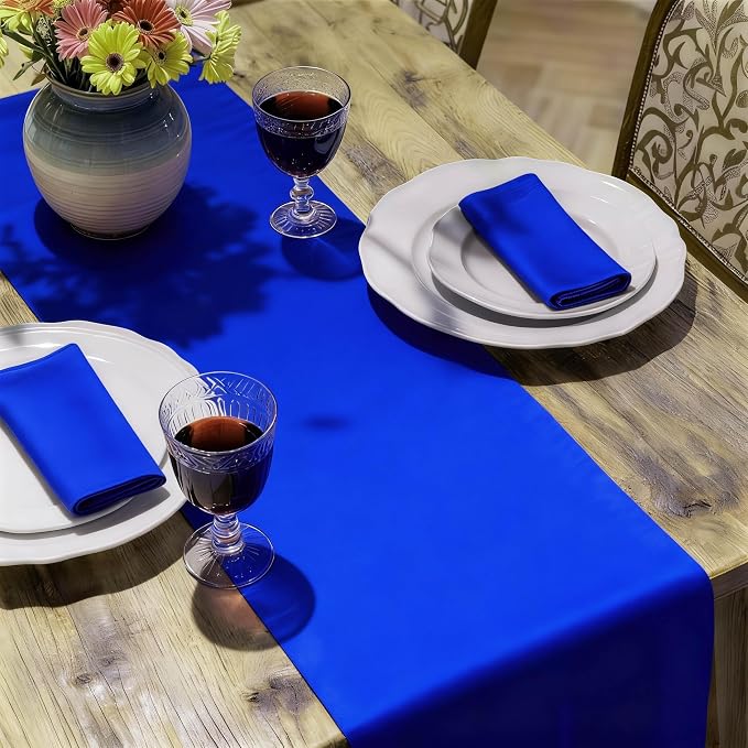 MEANMOY Royal Blue Table Runner 60 Inches Long Waterproof Table Runners | - Image 6