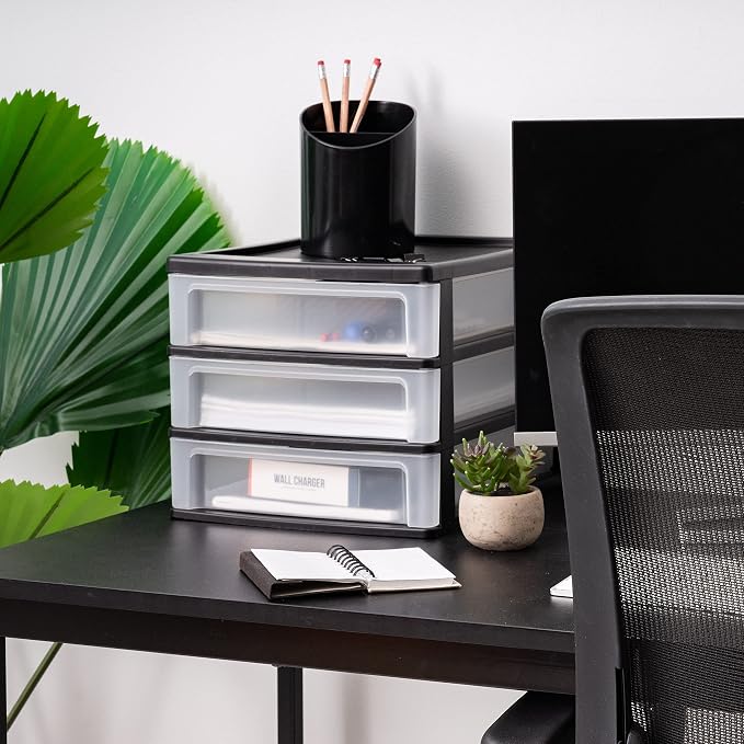 IRIS USA 3-Drawer Medium Plastic Stacking Desktop Organizer, stationery - Image 6