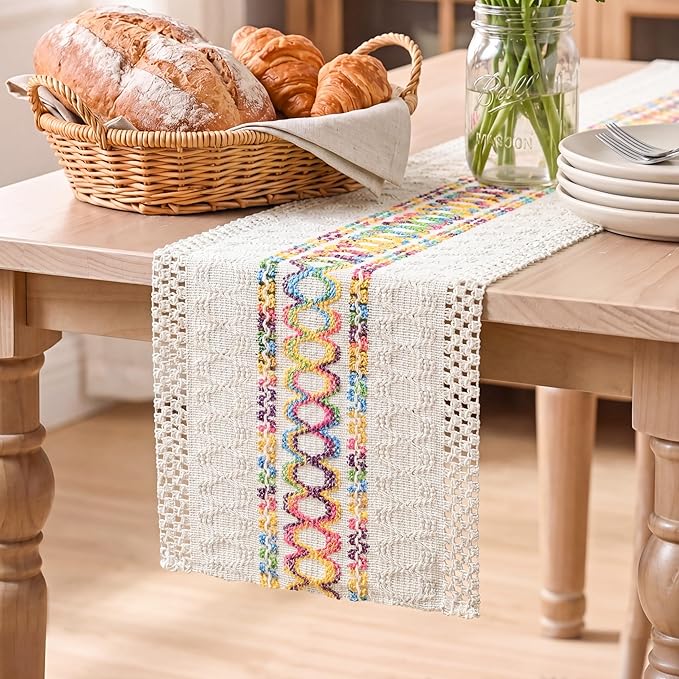 Artoid Mode Colorful Farmhouse Rustic Table Runner 12x90 Inch | Holiday Hollow by ArtoidMode
