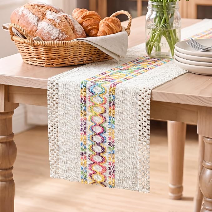 Artoid Mode Colorful Farmhouse Rustic Table Runner 12x48 Inch | Holiday Hollow by ArtoidMode