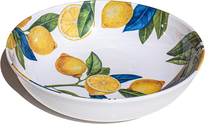 Lemon Orchard 11.9'' Melamine Serving Bowl Durable Indoor/Outdoor, by Unknown