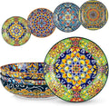 vancasso Pasta Bowls Set of 4, 42oz Ceramic Serving Bowls, Boho Pasta Plates | by vancasso