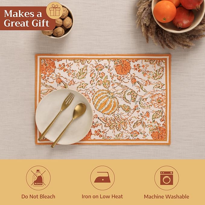 Maison d' Hermine Placemats Set of 4 Reusable 100% Cotton | Cloth Place Mats - Image 5