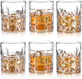 Whiskey Glasses Set of 6, 12oz Old Fashioned Whiskey Glasses Gift by Hyglazelle
