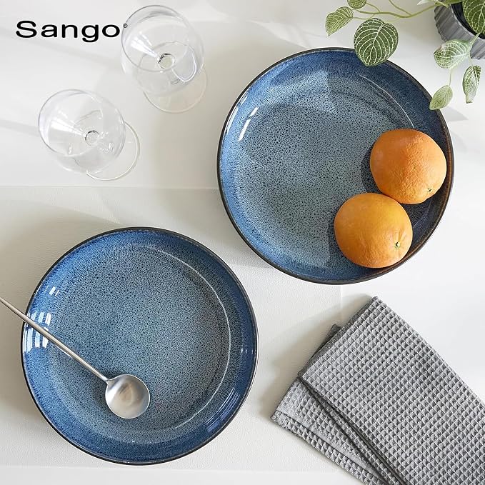 Sango Resona Blue & Black Large Serving Bowl, 64.25 oz, Salad & Dinner - Image 9