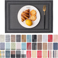 Placemats Set of 6 Washable Indoor | Outdoor Vinyl Place Mats by CADONO