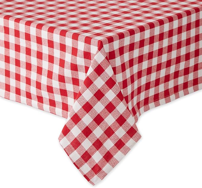 DII Checkered Tabletop Collection 100% Cotton, Machine Washable, Tablecloth - Image 2