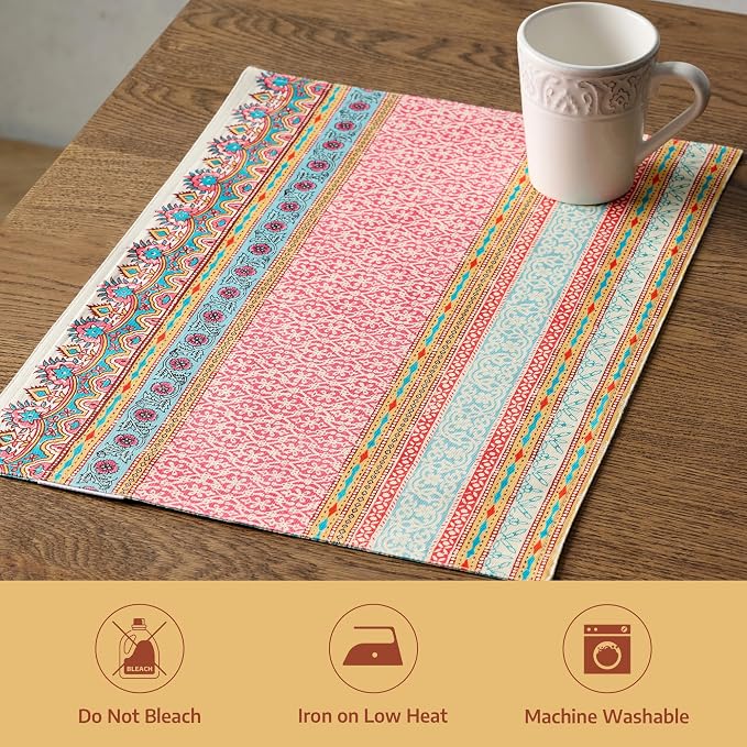 Maison d' Hermine Placemats Set of 4 Reusable 100% Combed Cotton | Cloth Place - Image 8