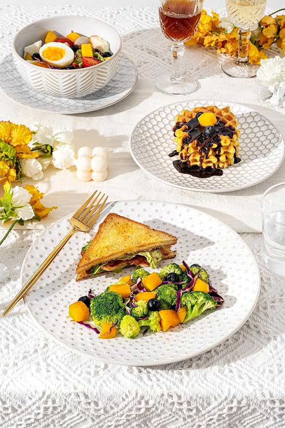 FOBENTA 24-Piece Ceramic Dinnerware Set, Large Plates and Bowls Set - Image 6