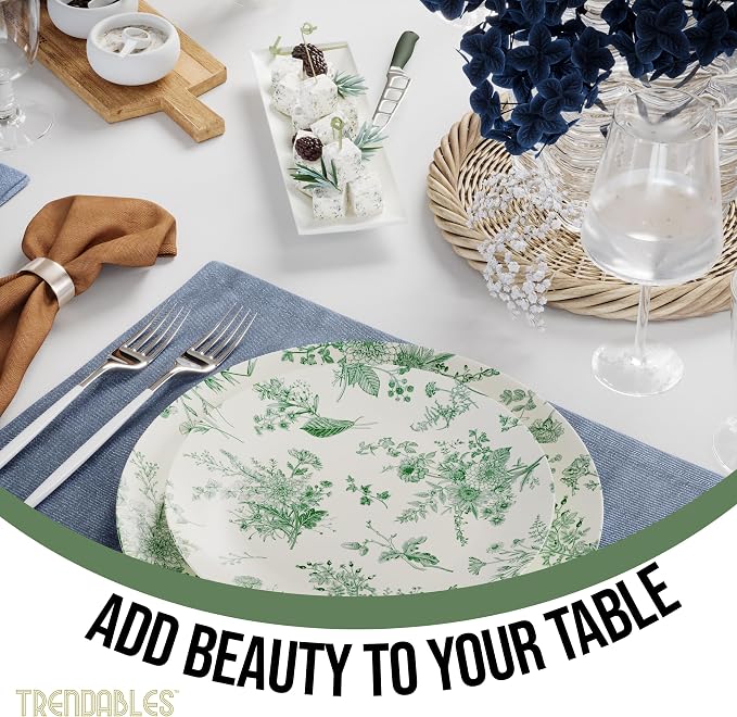 Trendables 40 Piece Plastic Disposable Plates Set - Image 5