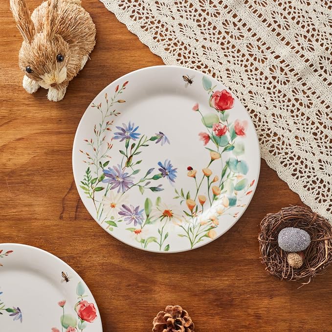 Bico Summer Provence Salad Plates Set of 4, 8.75 Inch Ceramic Dessert Plates - Image 4