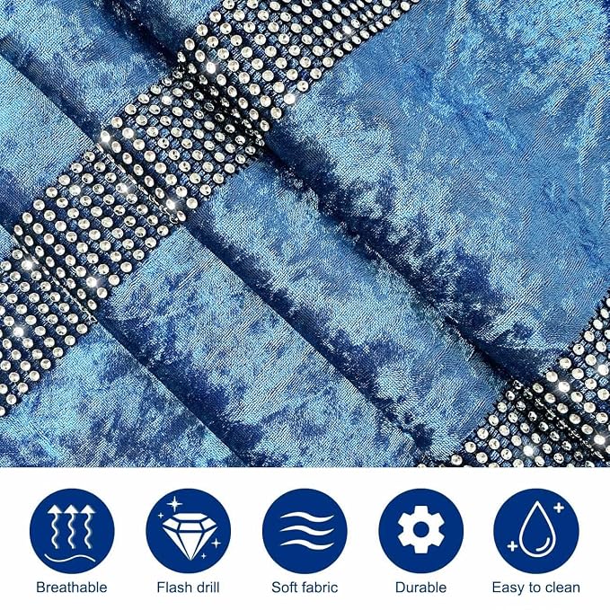 Fancy Blue Table Runner, Ombre Velvet, Double-Layer, Modern Style - Image 5