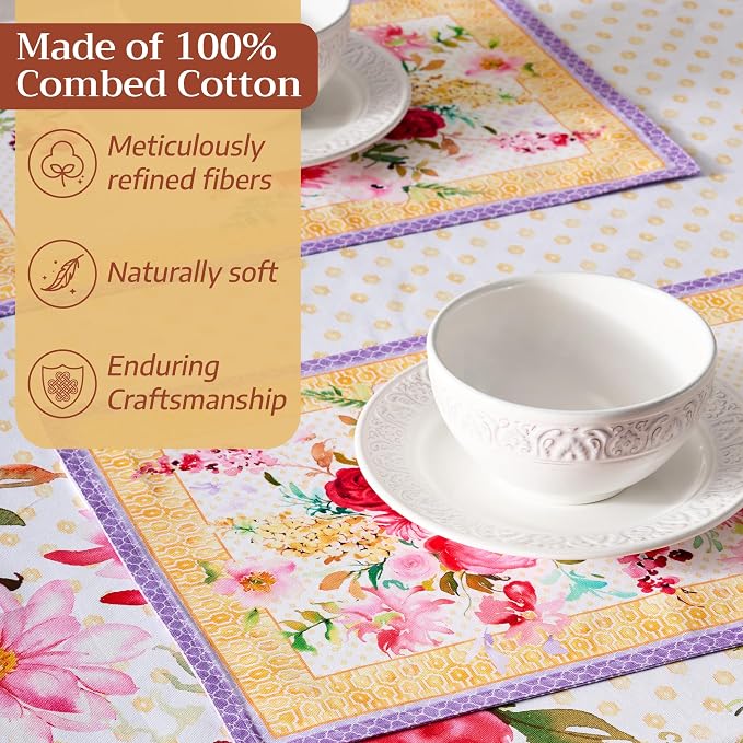 Maison d' Hermine Placemats Set of 4 Reusable 100% Combed Cotton | Cloth Place - Image 4