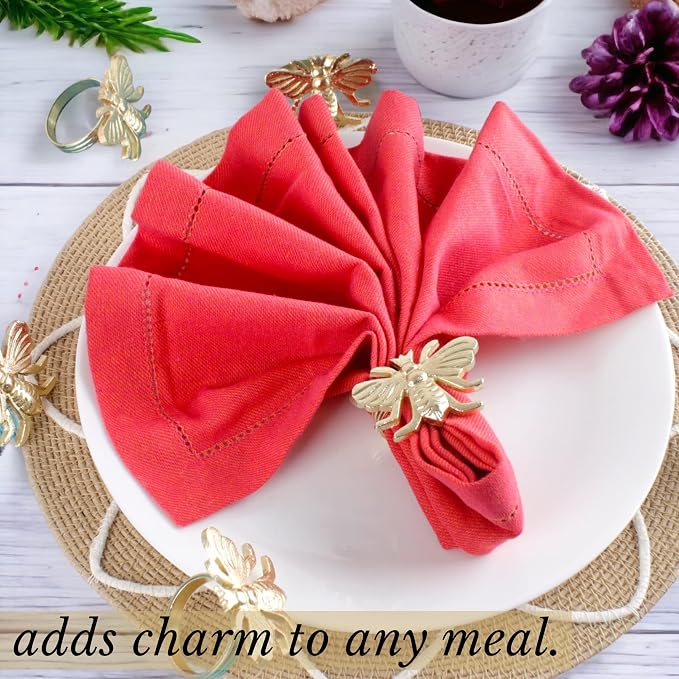 Alpha Living HOMEAntique Gold Metal Napkin Rings - Image 2