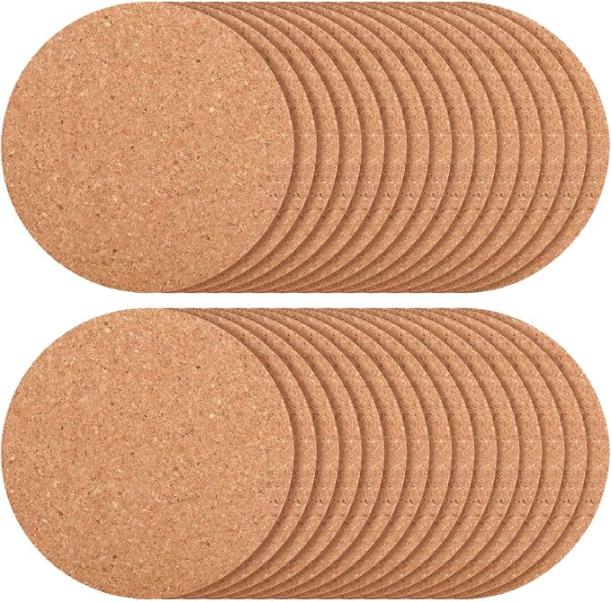 Pinkunn 30 Pcs Cork Coasters Bulk by Pinkunn