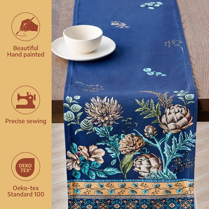 Maison d' Hermine Table Runner 100% Combed Cotton 14.5"x108" | Table Runners - Image 2