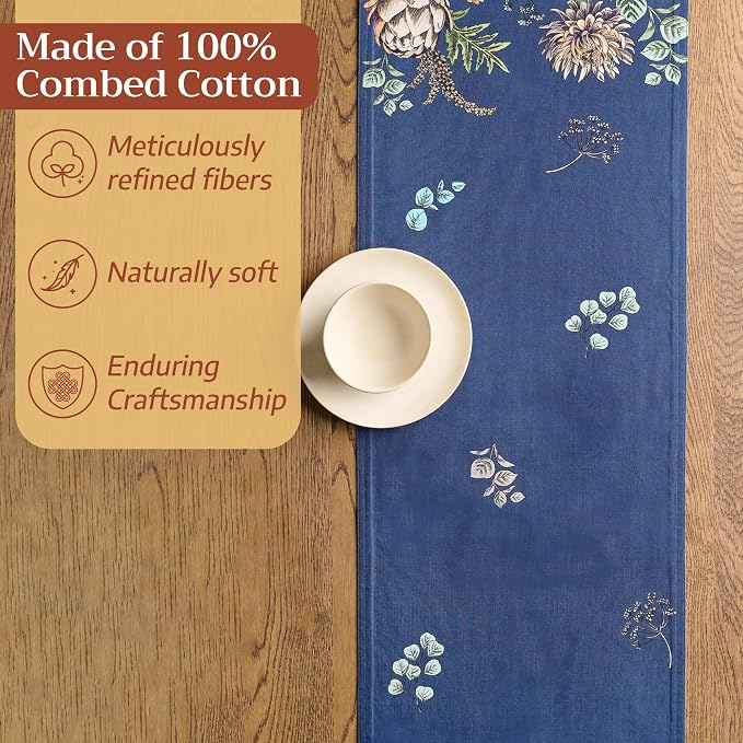 Maison d' Hermine Table Runner 100% Combed Cotton 14.5"x108" | Table Runners - Image 4