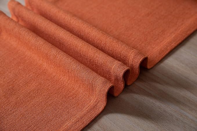 Burlap Style Farmhouse Table Runner, 14x60 Inches Harvest Pumpkin | Thick - Image 6