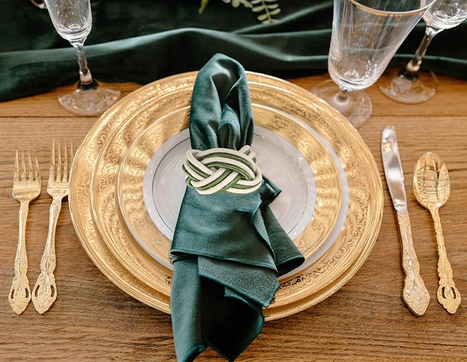 ALPHA Living HOME Modern Woven Napkin Rings Set of 12 - Image 2