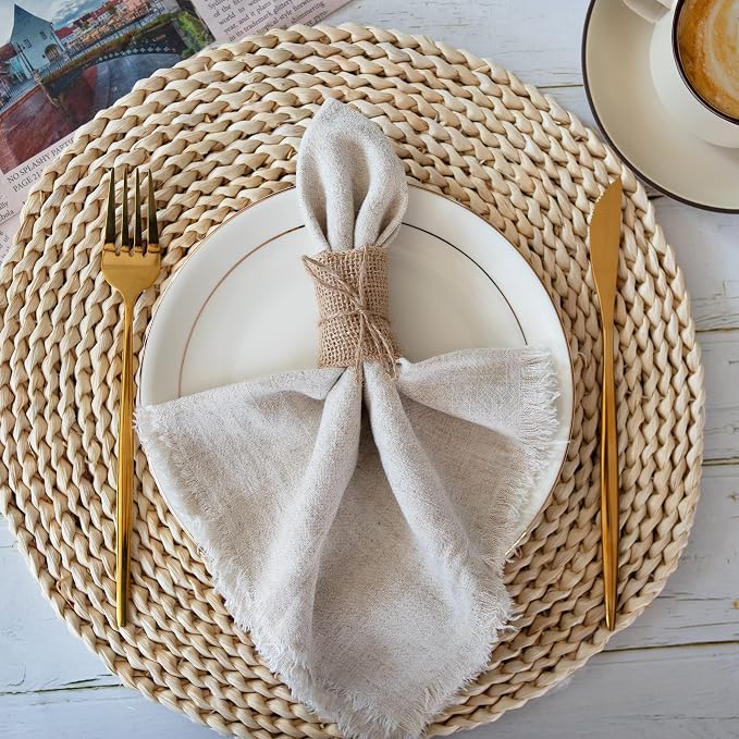 50pcs Disposable Napkin Rings Burlap Napkin Rings - Image 4
