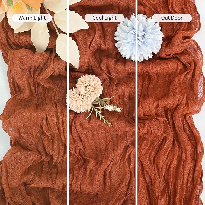 25 Pack Terracotta Fall Table Runner 17 x 108inch Cheesecloth Table Runner Boho - Image 6