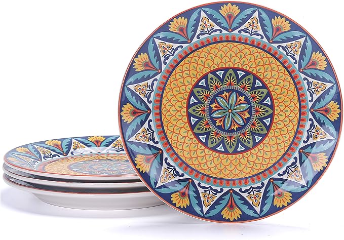 Bico Havana Salad Plates Set of 4, 8.75 Inch Ceramic Dessert Plates by Bico