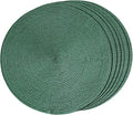 FunWheat Round Braided Placemats Set of 6 Table Mats by FunWheat