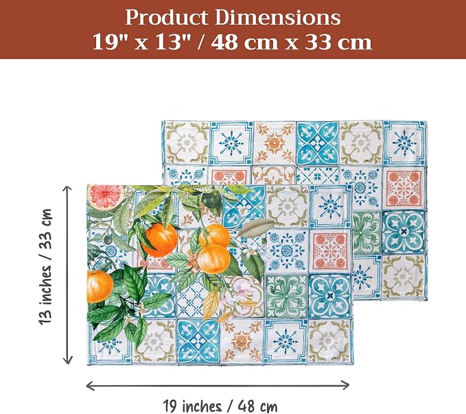 Maison d' Hermine Placemats Set of 4 Reusable 100% Cotton | Cloth Place Mats - Image 7