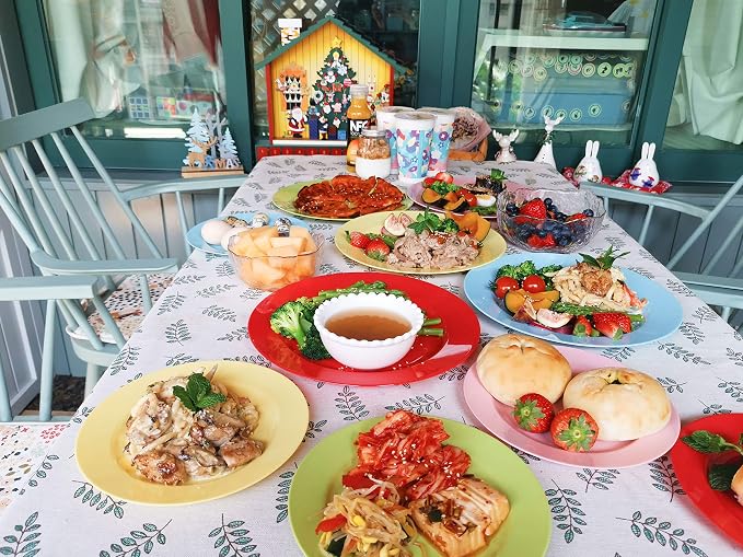 60PCS Colorful Disposable Plastic Plates, Heavy Duty Plates - Image 9