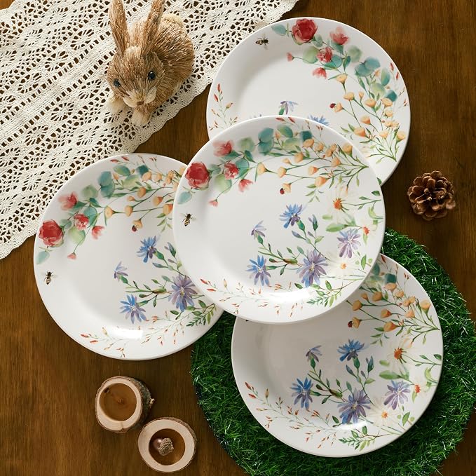 Bico Summer Provence Salad Plates Set of 4, 8.75 Inch Ceramic Dessert Plates - Image 3