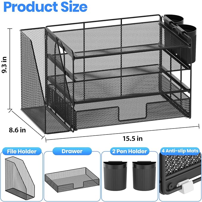 Desk Organizer, 4-Tier Desktop File Organizer - Image 7