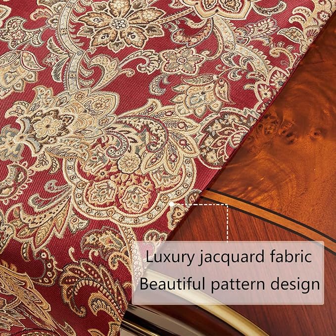 Luxury Vintage Table Runner 120 inches Long Embroidery Jacquard Fabric - Image 6