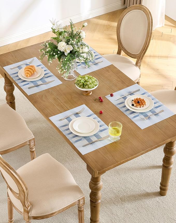 Leetaltree Geometric Print Blue Placemats Set of 8 - Image 2