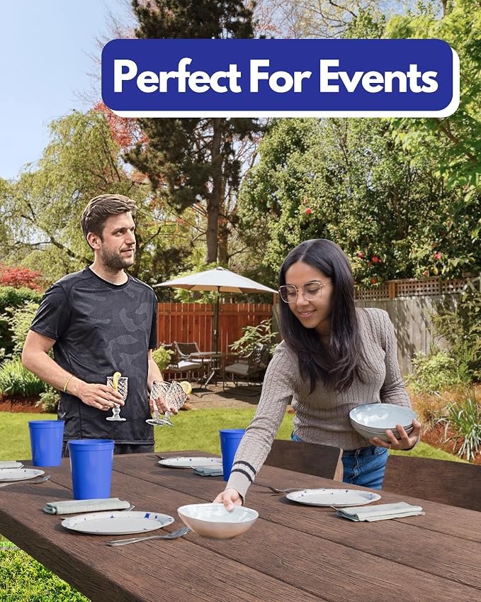 PartyPrints 10 Pack 16 oz Royal Blue Reusable Blank Plastic Cups, Stadium Cups - Image 6