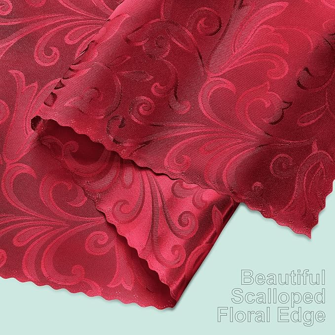 Red Satin Table Runner 12 x 108 Inch, 2 Pack | Bright Smooth Damask, Silky - Image 7