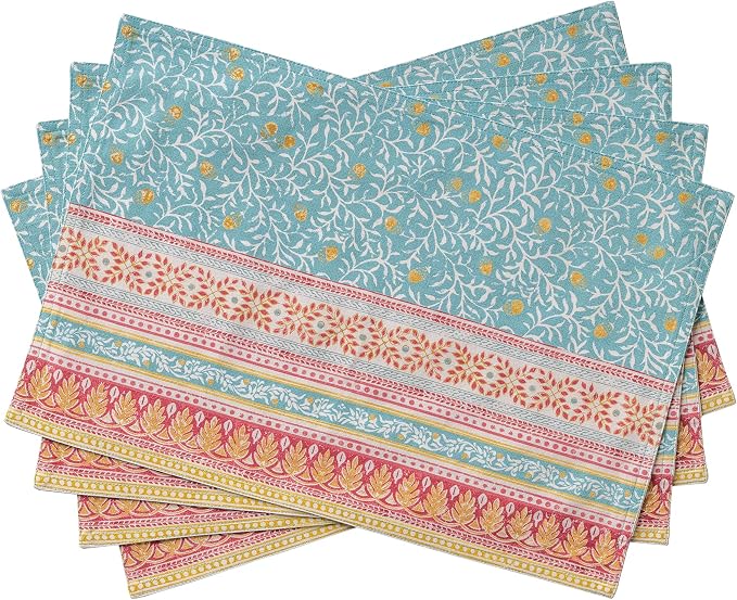 Maison d' Hermine Placemats Set of 4 Reusable 100% Cotton | Cloth Place Mats by MaisondHermine