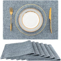 Faux Cotton Linen Placemats Set of 6, Cloth Washable Farmhouse Dining Table Mats by homing