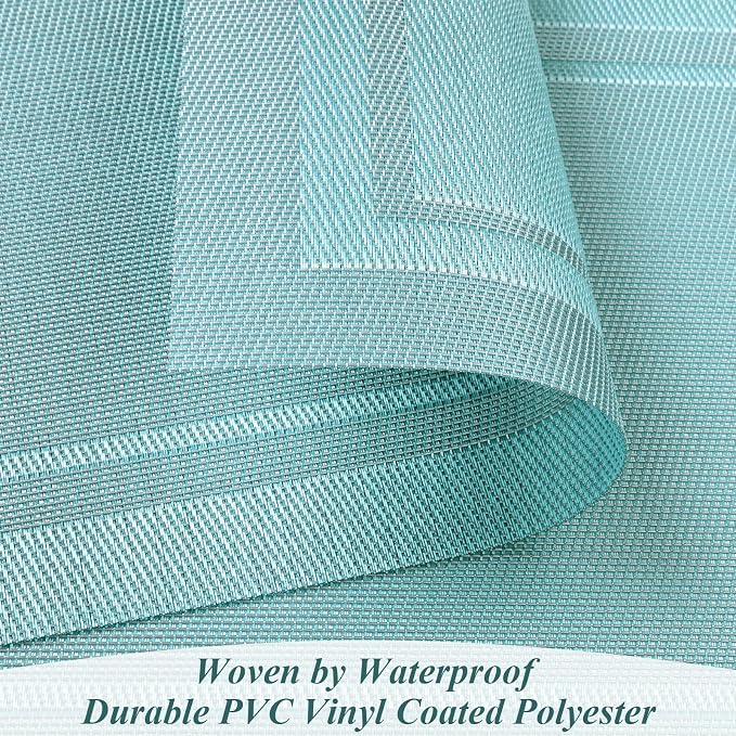 SHACOS Woven Vinyl Placemats Set of 4 Wipe Clean Place Mats - Image 2