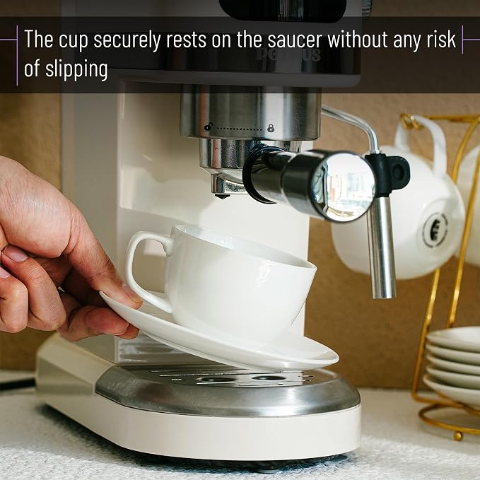BTaT- Cappuccino Cups with Saucers 6 oz, Dishwasher Safe, Au Lait, Flat White - Image 4
