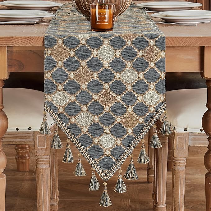 Loom and Mill Chenille Table Runner 90 inches Long, 13x90 inch by LoomandMill