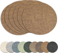 13" Round Placemats Set of 6, Reversible Faux Leather Heat Resistant Table Mats by NCUE