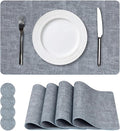 NCUE Vinyl Placemats Set of 4, Heat Resistant, Nonslip Faux Leather Waterproof by NCUE