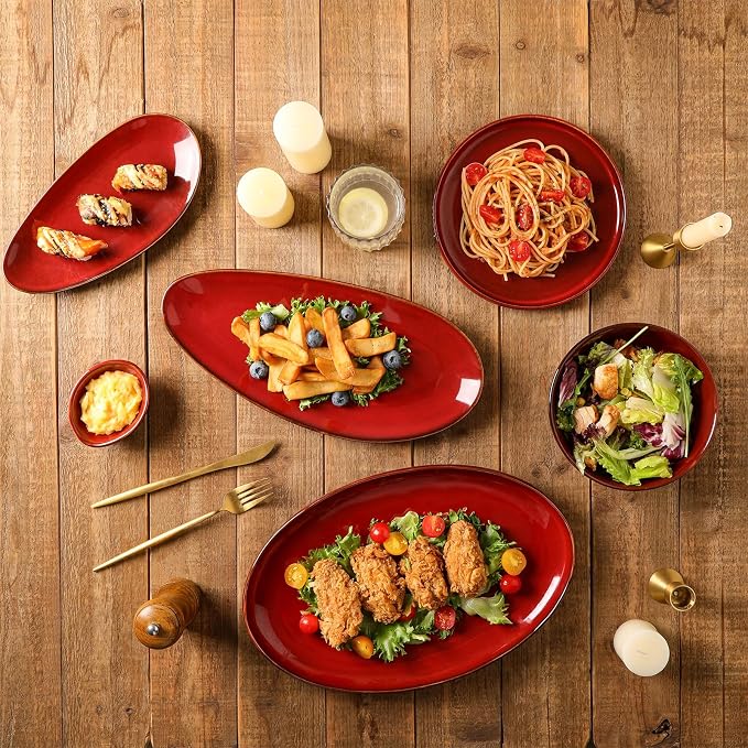 vicrays Large Oval Serving Platters, Stackable Serving Trays Serving Plates - Image 4
