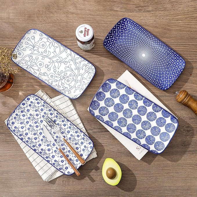 Selamica Ceramic Serving Platters, 14 Inch Serving Trays - Image 3