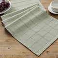 Linen Checked Farmhouse Table Runner, 13x108 Inches Seeding Green | Raised Grid by ZEEMARTONLINE
