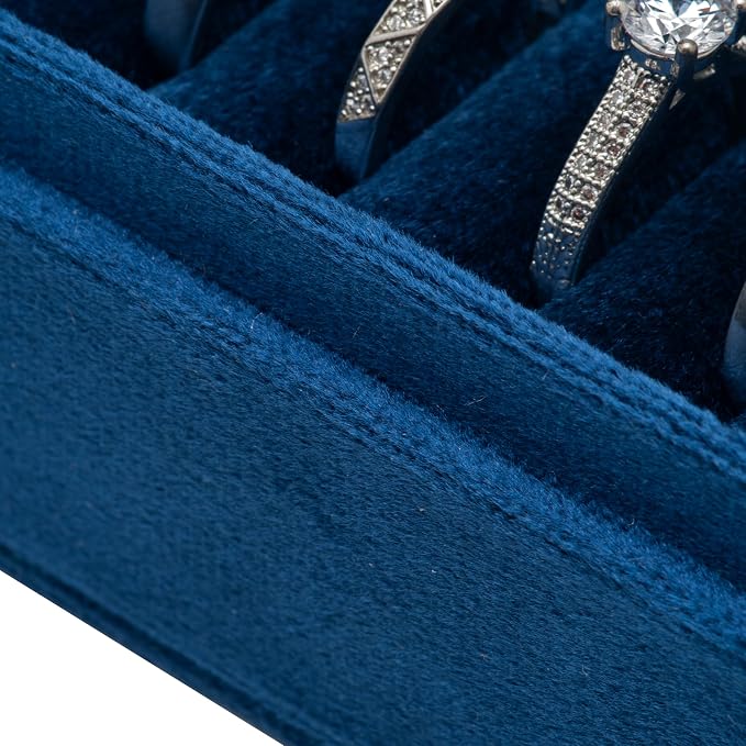 Velvet Small Multiple Ring Box Portable Organizer Display Storage | Travel Case - Image 4