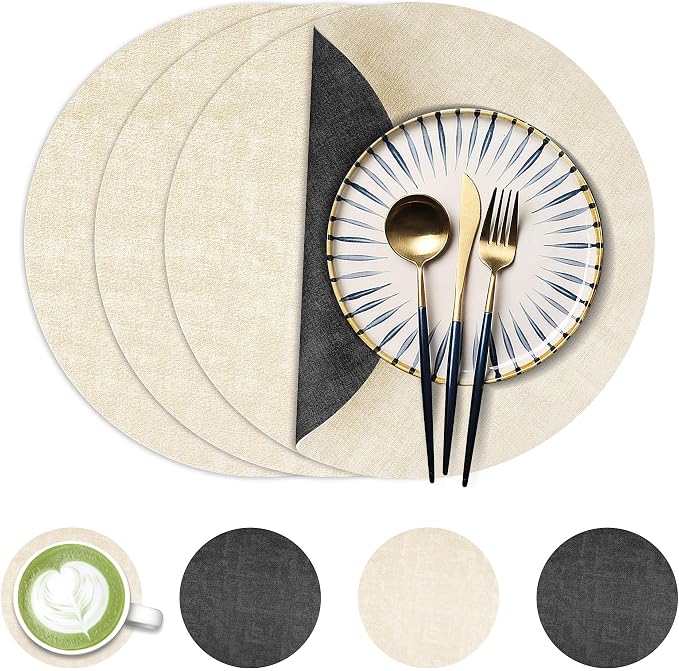 Fyvva Placemats Set of 4, Stain & Scratch Resistant, by Fyvva