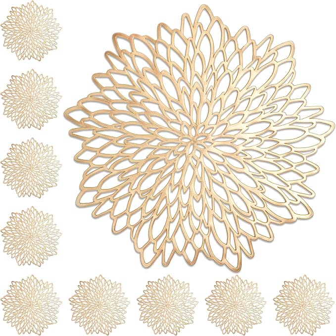 Juvale 10 Pack Gold Vinyl Placemats - Image 9