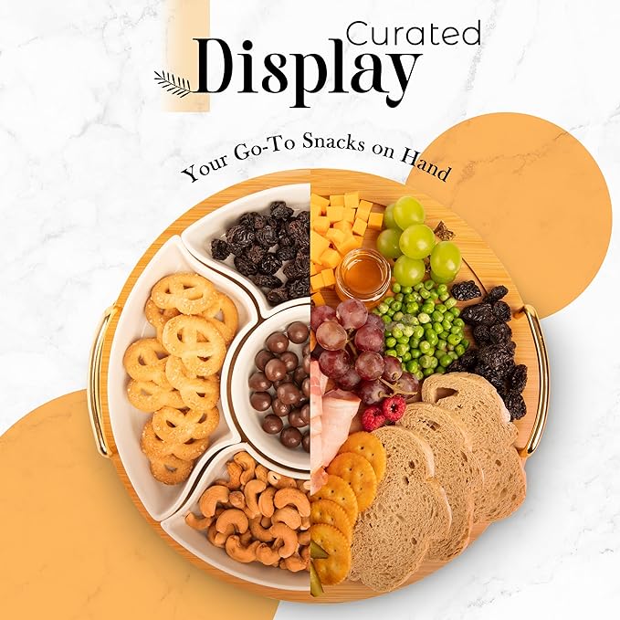 Chip and Dip Serving Set, 13.5" Serving Platters and Trays, Appetizer Serving - Image 3